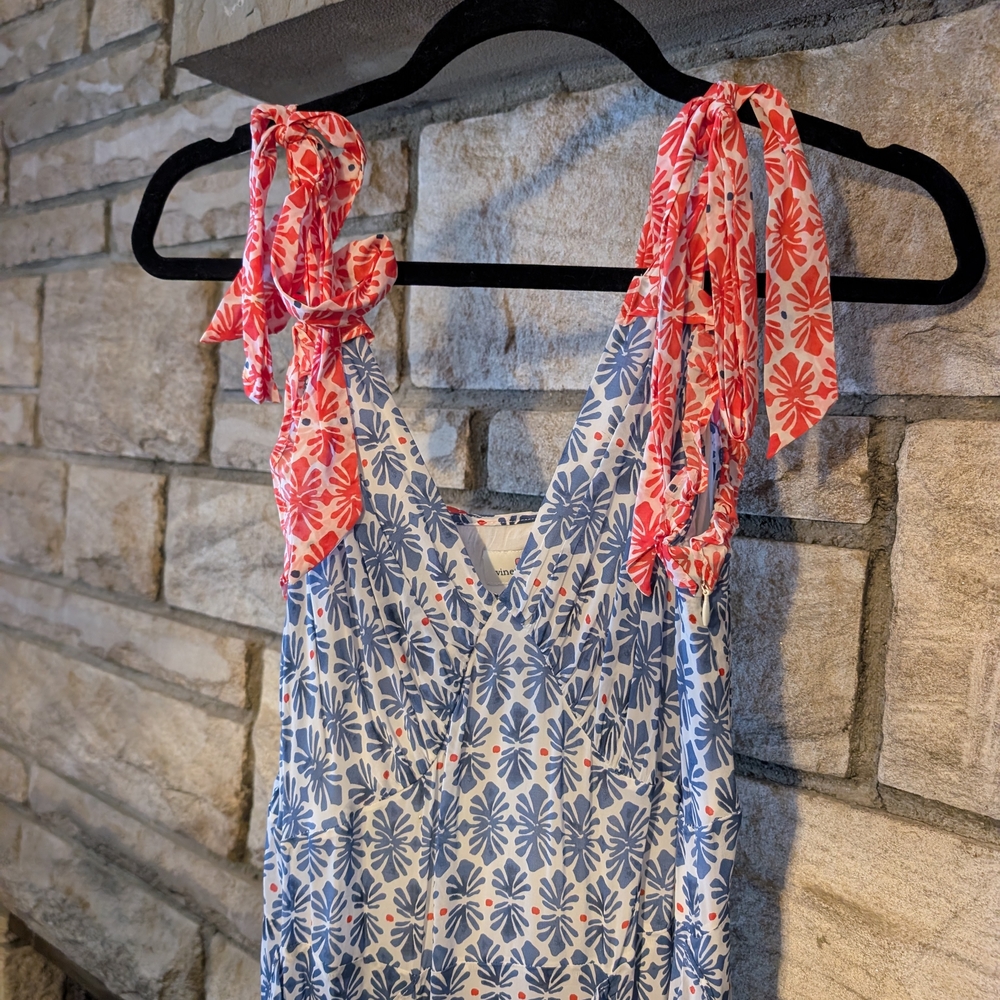 Vineyard Vines Henrietta Blue and Pink Patterned Dress, 8 - Picture 5 of 8